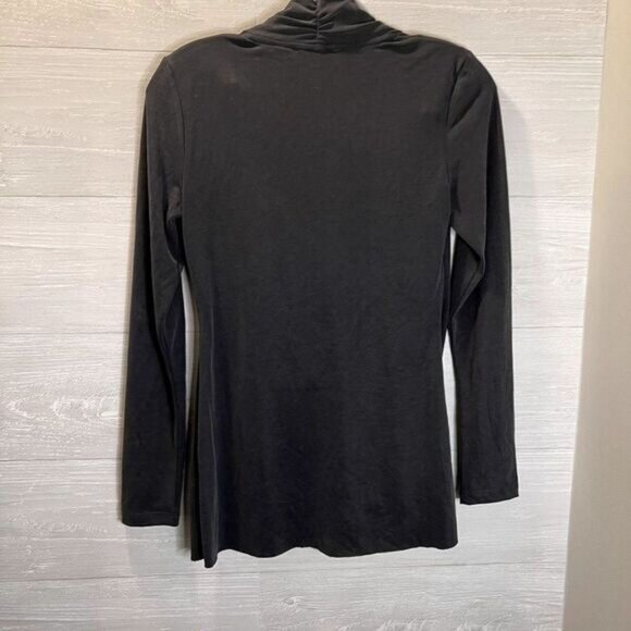 laju Deep V-Neck Long Sleeve Wrap Front Loose Sweater Pullover Tops NWT - Picture 4 of 6